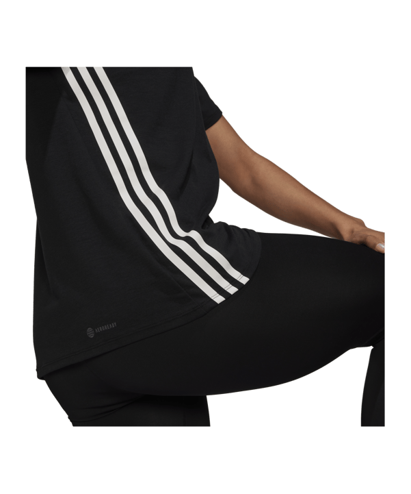 adidas Trainicons 3-Stripes T-Shirt Damen Schwarz - schwarz