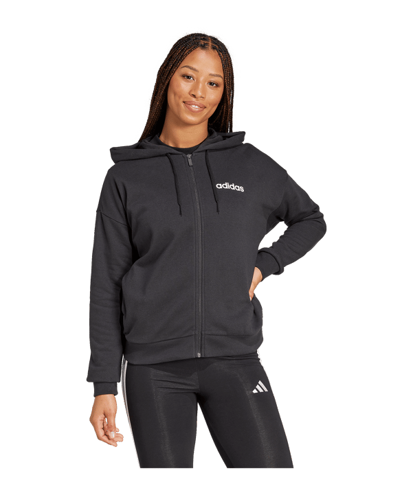 adidas Essentials Kapuzenjacke Damen Schwarz - schwarz