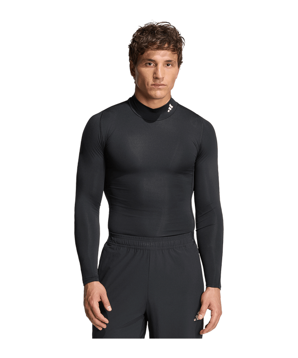 adidas Training Mockneck Manica Lunga Nero - nero