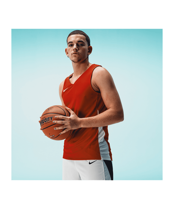 Nike Team Basketball Stock Maglietta Rosso C657 - rosso