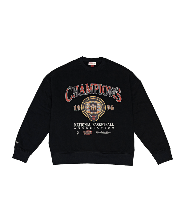 Mitchell and Ness Chicago Bulls NBA 96 Championship Ring Sweatshirt Schwarz - schwarz
