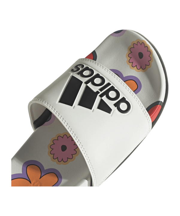 adidas Comfort Slides Adilette Damen Weiss Schwarz - weiss
