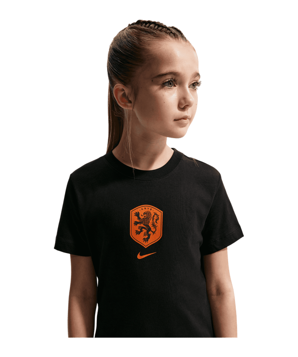 Nike KNVB Niederlande Crest T-Shirt Kids Schwarz F010 - schwarz