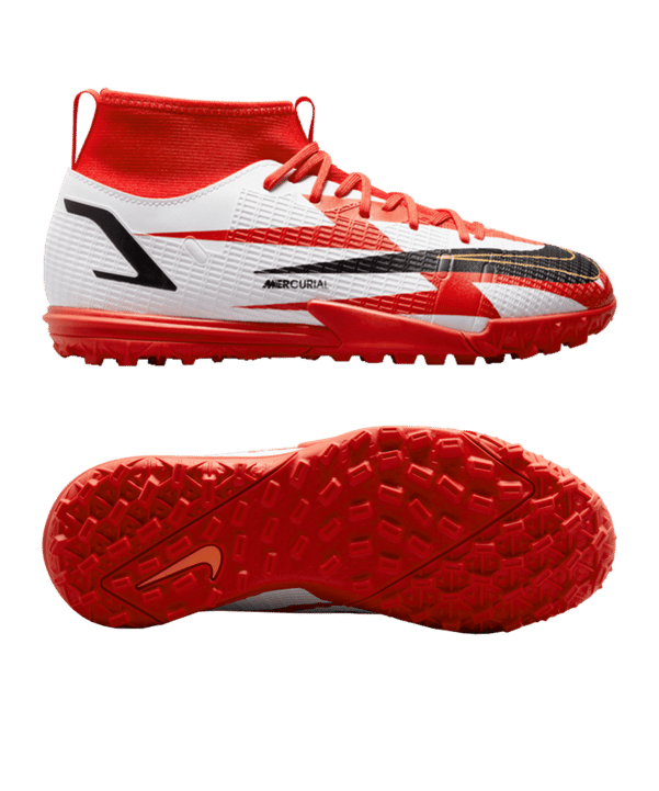 Nike Jr Mercurial Superfly VIII Academy CR7 Spark Positivity TF Kids Rot F600 - rot