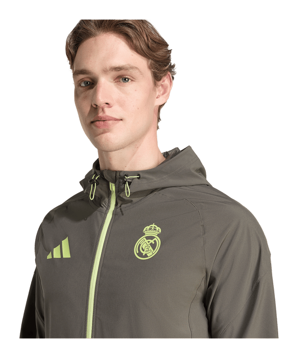 adidas Real Madrid Vis Tech Travel Jacke Grau - grau