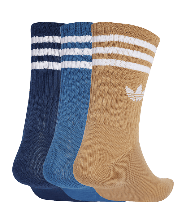 adidas Originals 3 Stripes Crew 3 Pairs Calze Blu - blu
