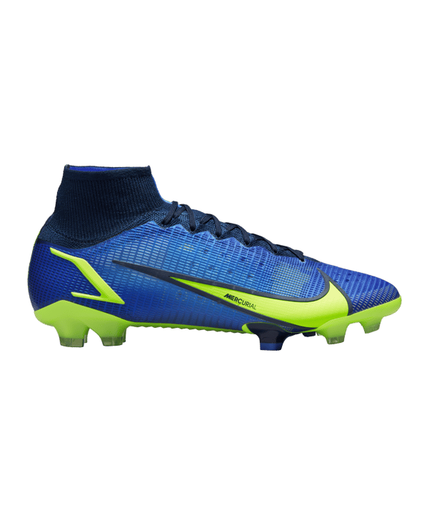 Nike Mercurial Superfly VIII Recharge Elite FG Blau Gelb F574 - blau