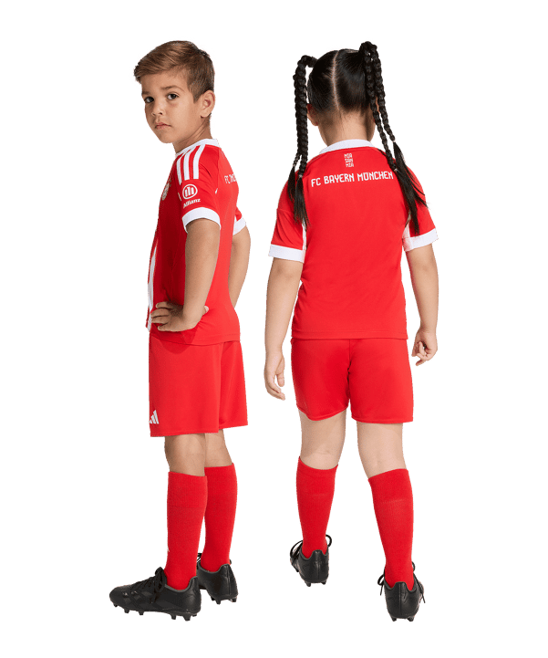 adidas FC Bayern München Mini Trikot Set Home 2025/2026 Kids Rot - rot