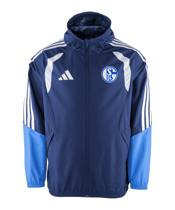 adidas FC Schalke 04 Team Regenjacke Blau - blau