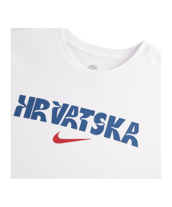 Nike Kroatien Crest T-Shirt EM 2024 Weiss Rot F100 - weiss