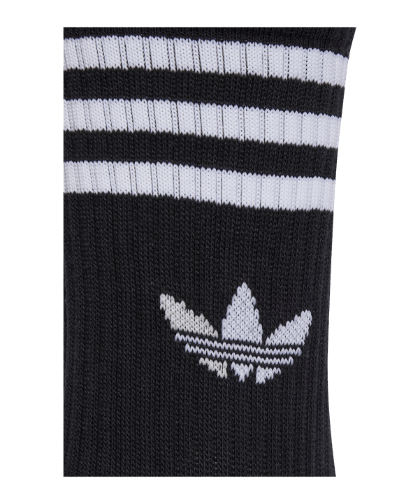 adidas Originals 3 Stripes Crew 6er Pack Socken Schwarz - schwarz