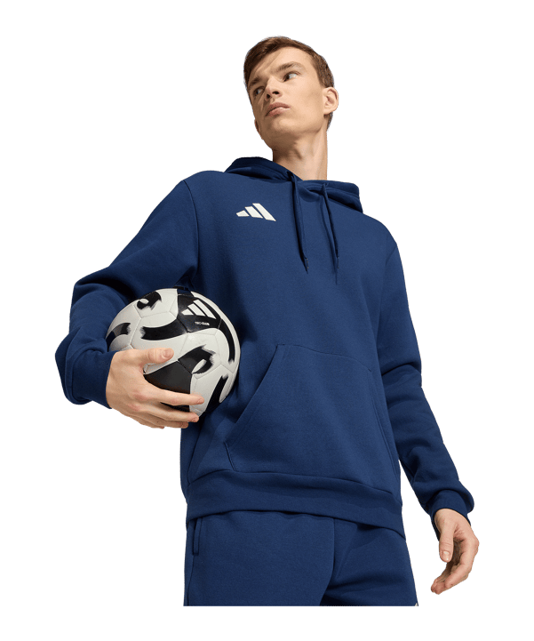 adidas Entrada 26 Hoody Dunkelblau - weiss