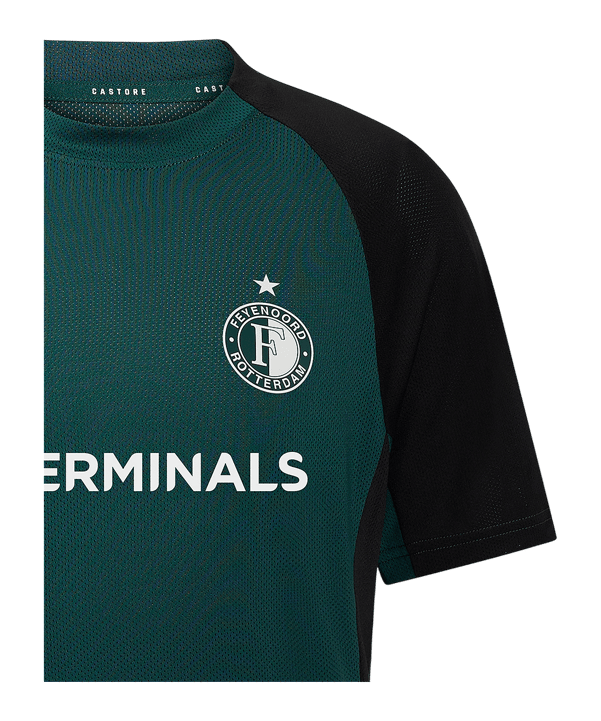 Castore Feyenoord Rotterdam Rise Pro Coaches Trainingshirt Kids Grün F102 - gruen