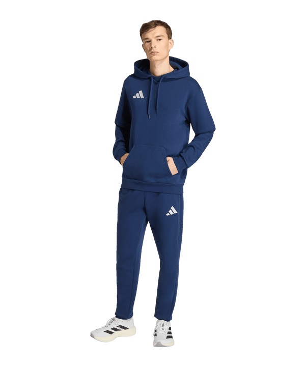 adidas Entrada 26 Hoody Dunkelblau - weiss