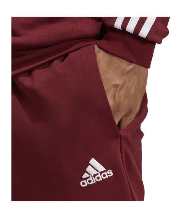 adidas Sportswear Basic 3-Stripes French Terry Track Suit Burgundy - rot