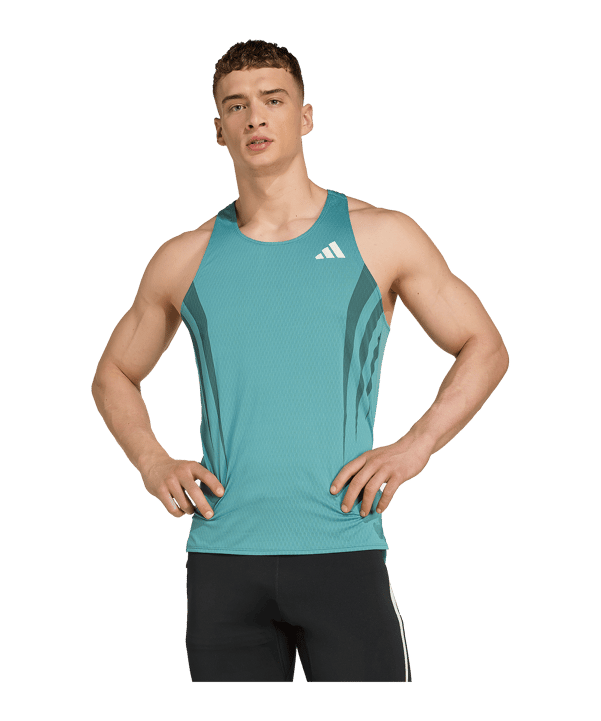 adidas Adizero Archive Running T-Shirt Blau - blau