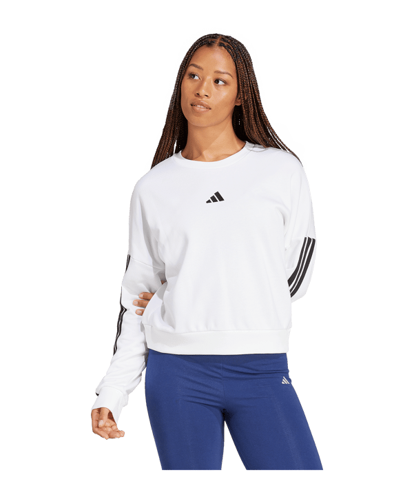 adidas Essentials 3 Stripes Sweatshirt Damen Weiß - weiss