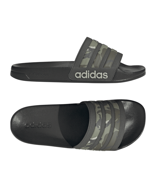 adidas Adilette Shower Badelatsche Grün Grau - gruen