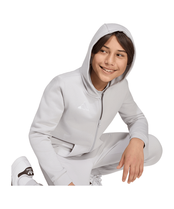 adidas Entrada26 Kapuzenjacke Kids Grau - grau
