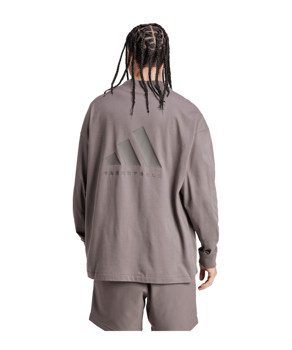 adidas Basketball Trikot langarm Grau - grau