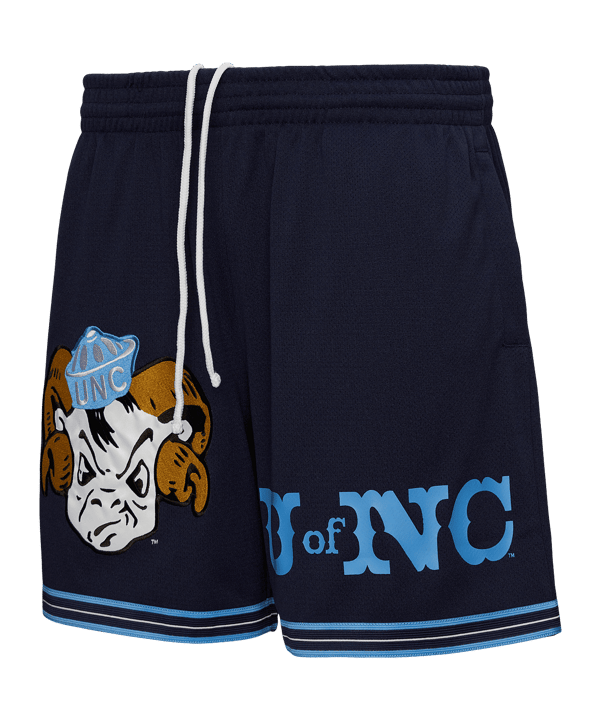 Mitchell and Ness NCAA Team Origins 7 Inch Mesh VNTG Logo University of North Carolina Short Blau - blau