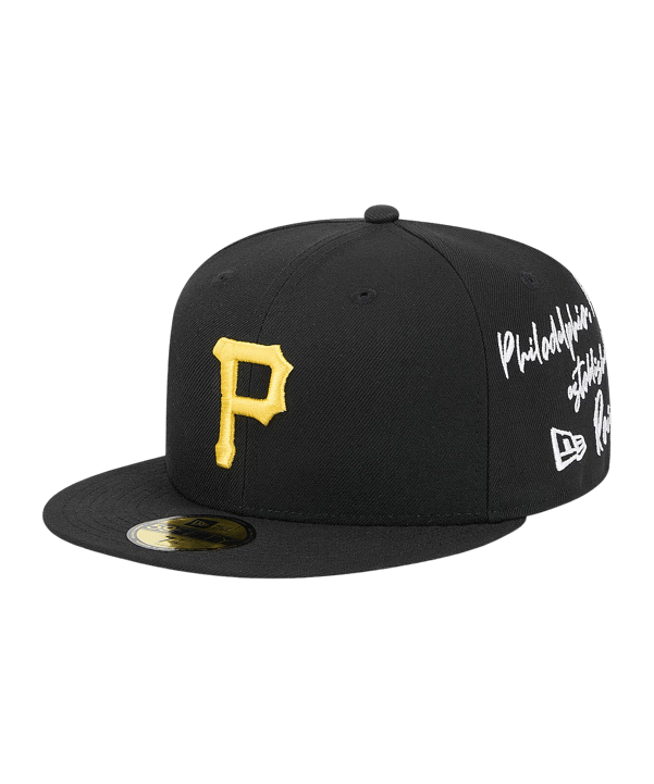 New Era MLB Pittsburgh Pirates Team Verbiage 59Fifty Cap Schwarz - schwarz