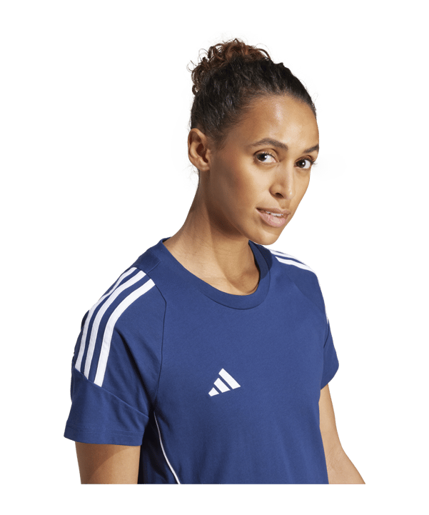 adidas Tiro 24 T-Shirt Damen Blau Weiss - blau
