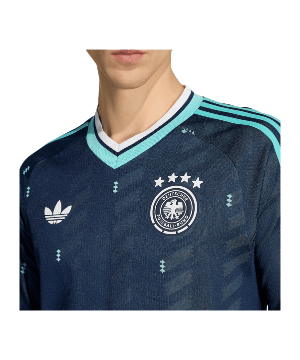 adidas DFB Deutschland Authentic Trikot Langarm Away WM 2026 Blau - blau