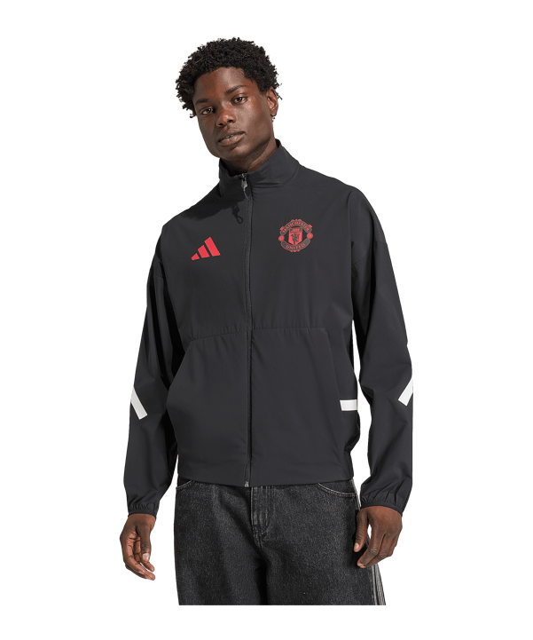 adidas Manchester United Anthem Jacke Schwarz - schwarz