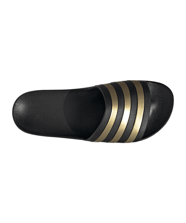 adidas Adilette Aqua Badelatsche Schwarz Gold - schwarz