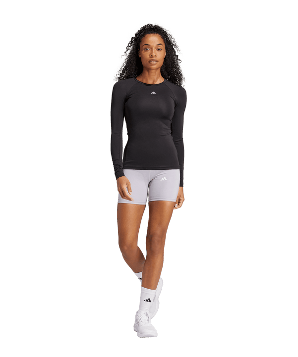 adidas TechFit Longsleeve T-Shirt Damen Schwarz - schwarz