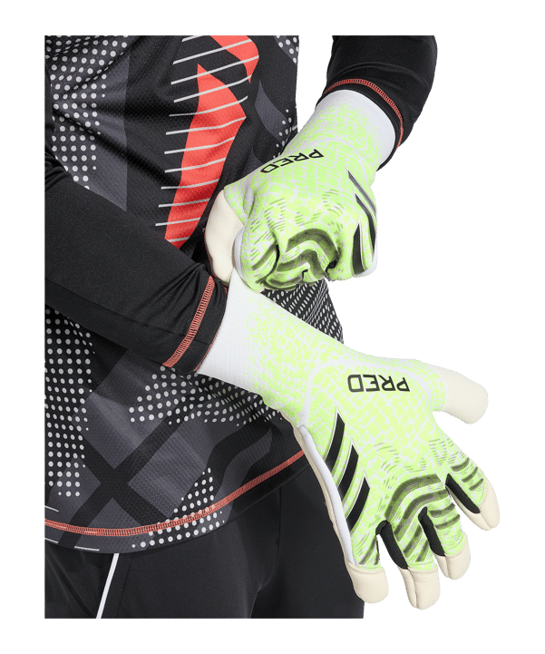 adidas Predator Pro Hybrid PC Torwarthandschuhe Radiant Blaze Grün - gruen