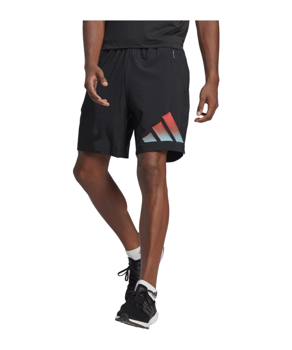 adidas 3Bar Short Schwarz Rot Blau - schwarz