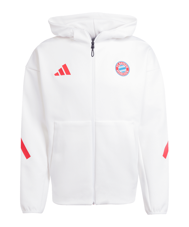adidas FC Bayern München Anthem Kapuzenjacke Weiß - weiss