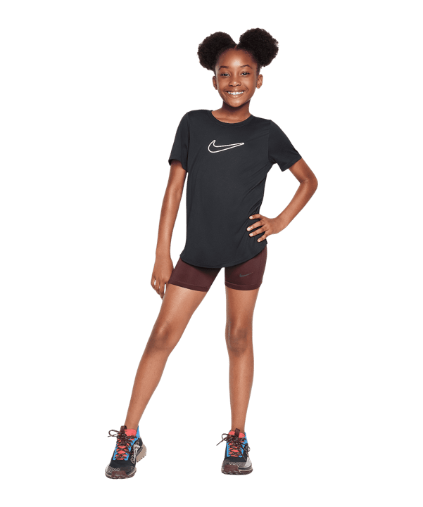 Nike One Fitted T-Shirt Kids Schwarz F010 - schwarz