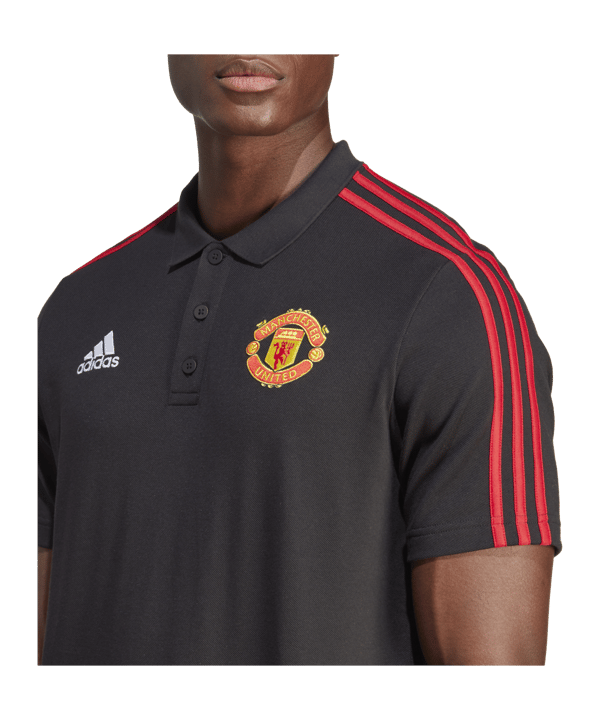 adidas Manchester United Poloshirt Schwarz - schwarz