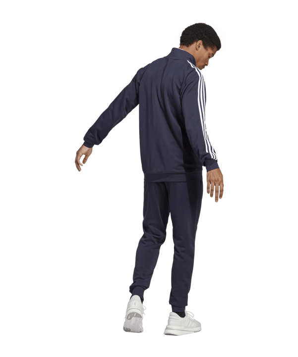 adidas Sportswear Basic 3-Stripes French Terry Track Suit Blue - blau