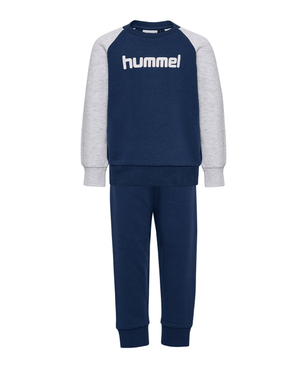 Hummel Mini Reg Base Sweat Set Trainingsanzug Kids Blau F7459 - blau