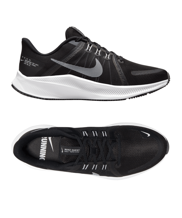 Nike Quest 4 Running Damen Schwarz Grau F006 - schwarz