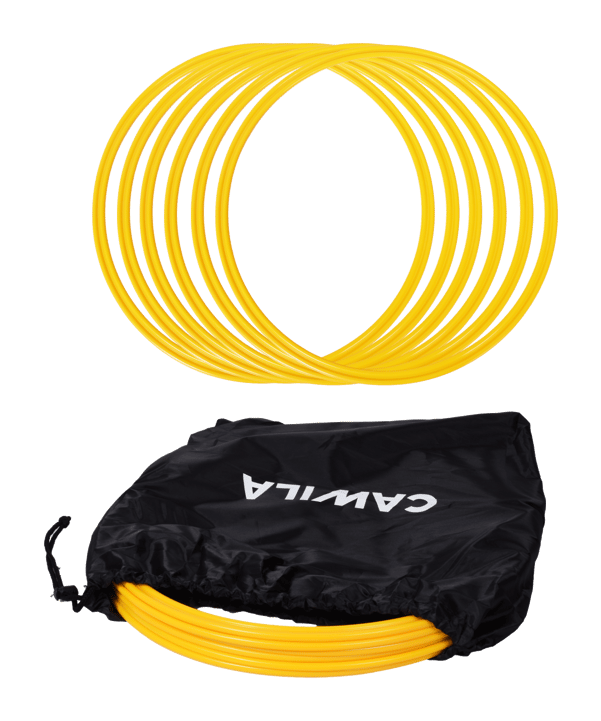 Cawila Koordinationsringe 50cm | 6er Set | Gelb | inklusive Tasche - gelb