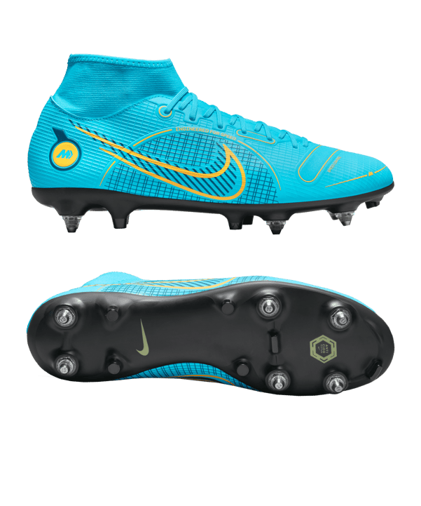 Nike Mercurial Superfly VIII Blueprint Academy SG-Pro AC Blau Orange F484 - blau