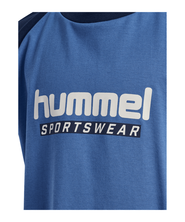 Hummel Logo T-Shirt Kids Blau F7379 - blau