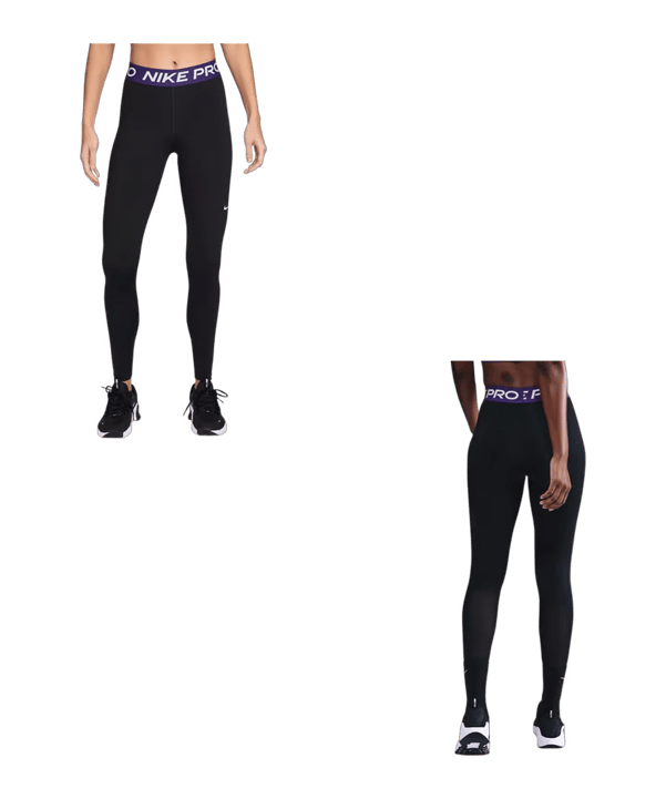 Nike Pro Mid Rise Legging Dames Zwart K025 - zwart