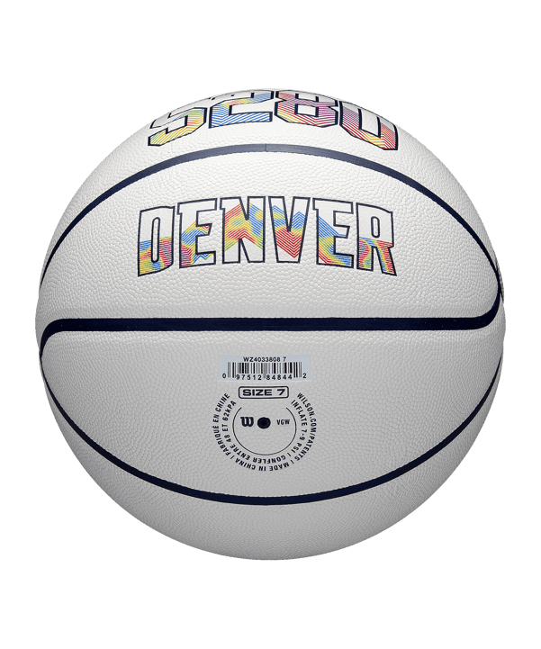 Wilson NBA Team City Collektor DEN NUG Ball 2024 Weiss - weiss