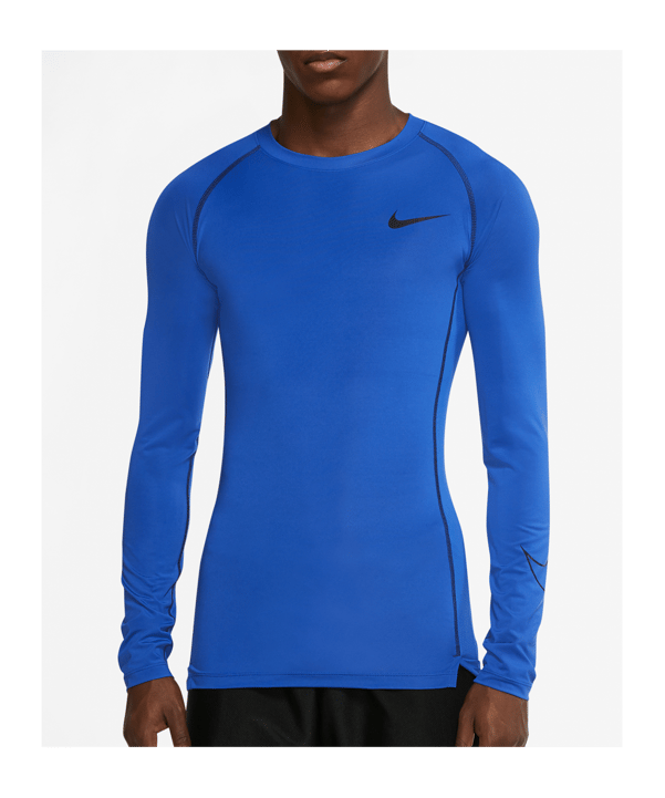 Nike Pro Longsleeve Blau Schwarz F480 - blau