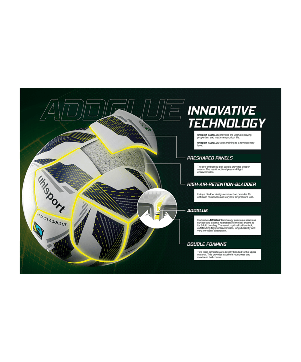 uhlsport Attack Addglue For The Planet Trainingsball Weiß F001 - weiss