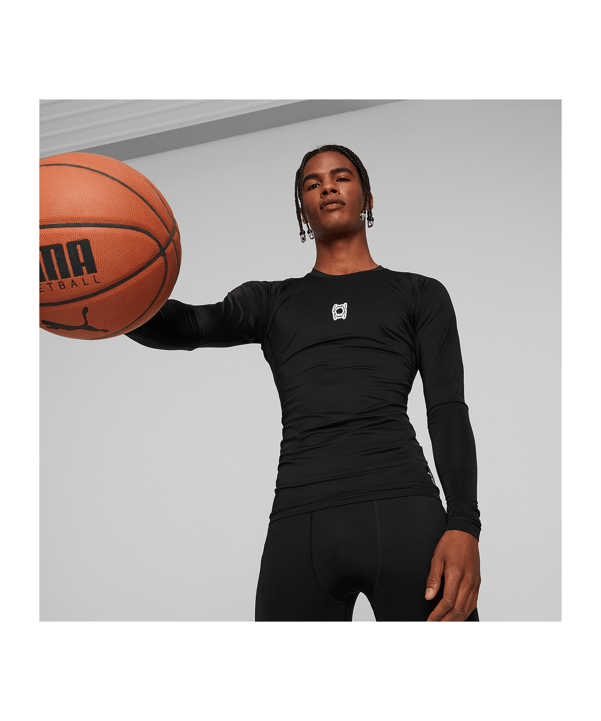 PUMA Hoops Team Sweatshirt Schwarz F01 - schwarz