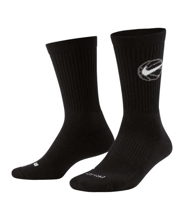 Nike Everyday Crew Socken Schwarz Weiss F010 - schwarz
