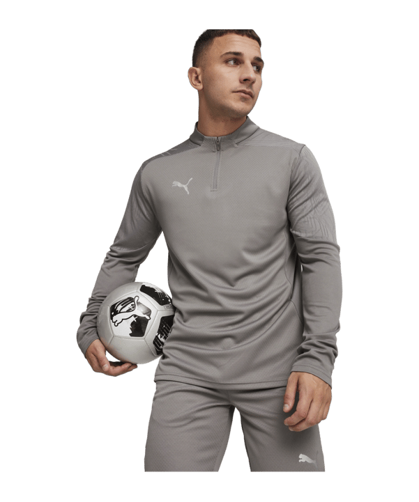 PUMA teamFINAL Training 1/4 Zip Sweatshirt F13 - grau