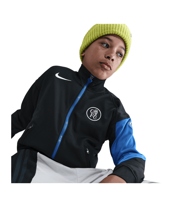 Nike FC Chelsea London Trainingsjacke Kids Schwarz F011 - schwarz